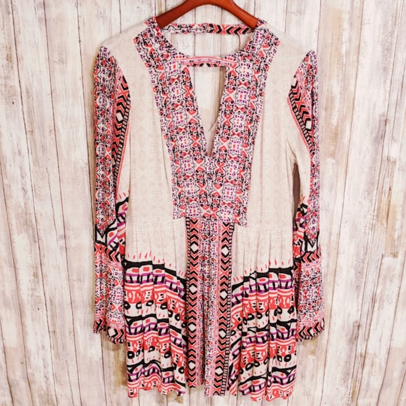 Free People Dresses & Skirts - New Free People Tegan Border Print Dress Size 12